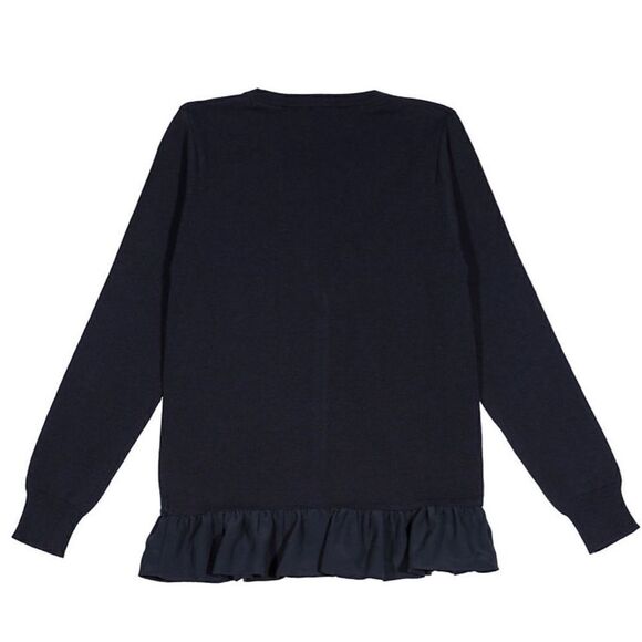 CHAPS GIRLS XL(16) Ruffled NAVY Cardigan Sweater - Picture 7 of 7